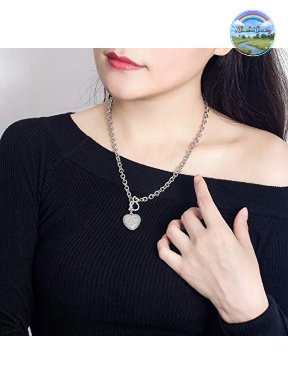 925 Sterling Silver Heart Pendant Necklace Franco Rolo Chain 18-19